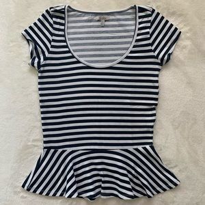 Zara Women Stripes Peplum Top sz Small